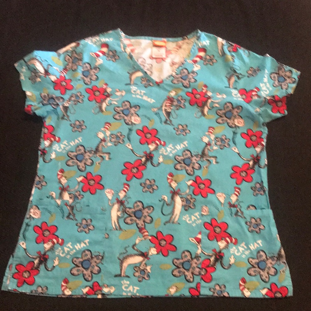 Cat in the Hat Scrub Top